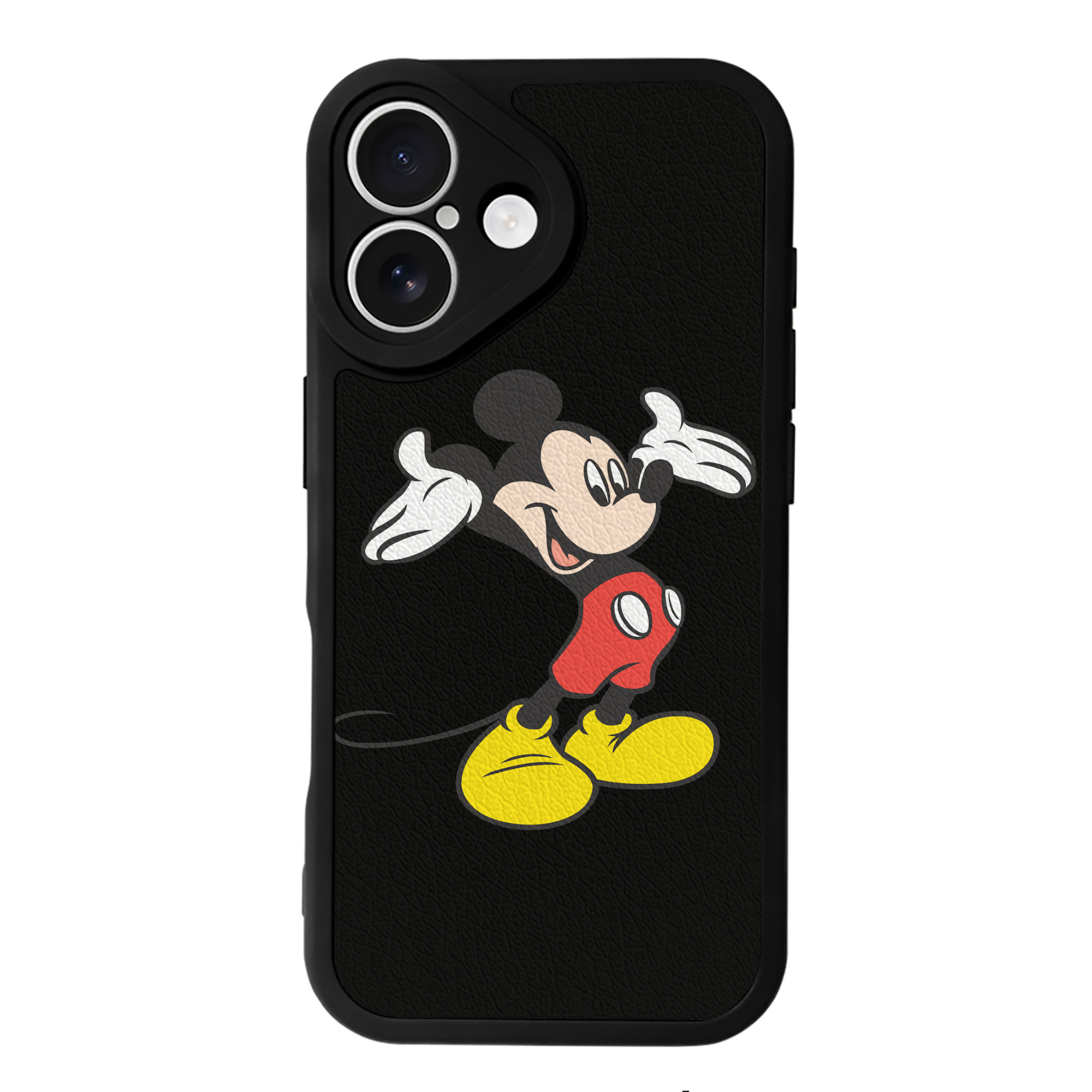 （画像用） ミッキーマウス Mickey Mouse 【iPhone 16シリーズ対応】シリコンスマホケース（レザー調） 材質：シリコン